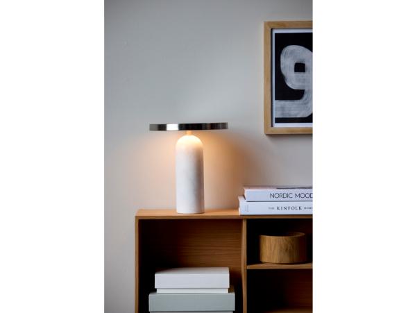 BITZ Villa Collection Vilja Table Lamp Dia 22.5 X 25 Cm White