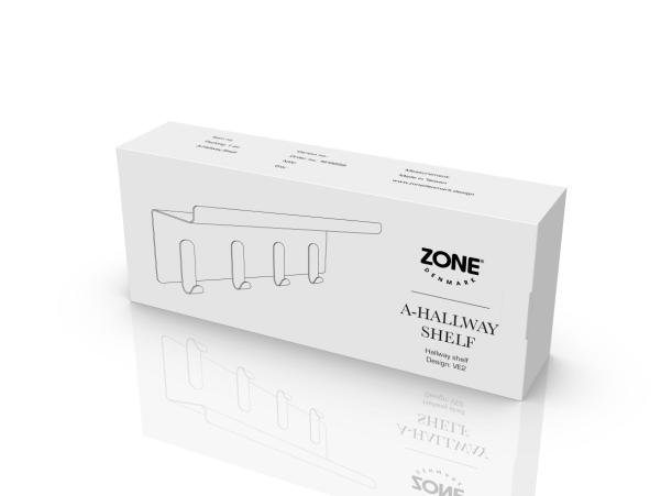 BITZ Zone Denmark A-Hallway Shelf Hallway Shelf 40 X 11.5 X 15 Cm Soft Grey