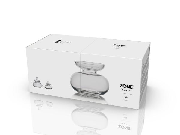 BITZ Zone Denmark Inu Vase Dia 11 X 9 Cm Pure Clear