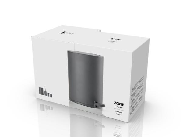 BITZ Zone Denmark Karma Pedal Bin 3 Liter Dia. 18.1 X 26.3 Cm Grey