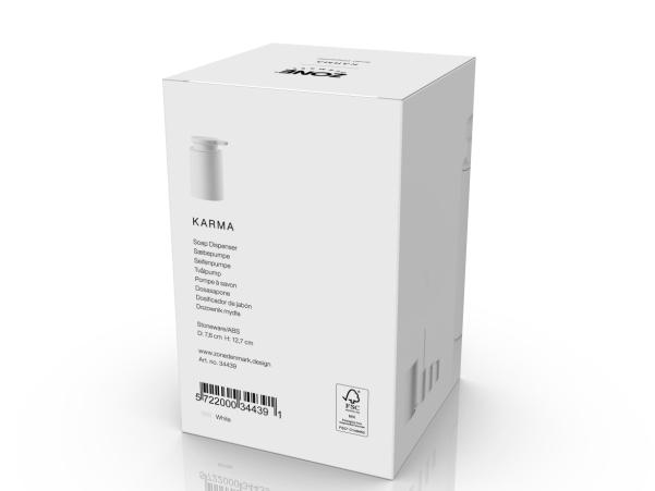 BITZ Zone Denmark Karma Soap Dispenser Dia 7 6 X 12 7 Cm 0 25 Liter White