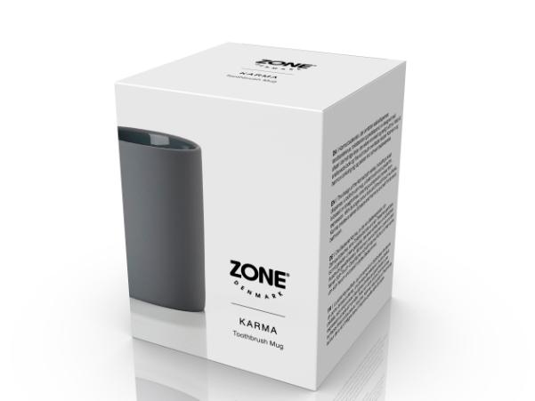 BITZ Zone Denmark Karma Toothbrush Mug Dia. 7.6 X 10 Cm Grey