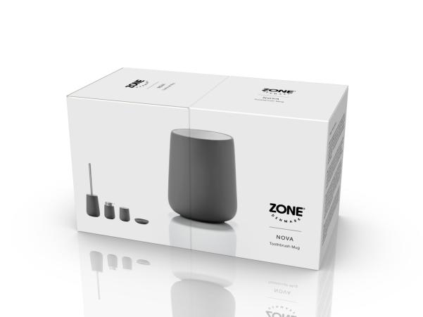 BITZ Zone Denmark Nova Toothbrush Mug Dia. 8 X 10 Cm Grey