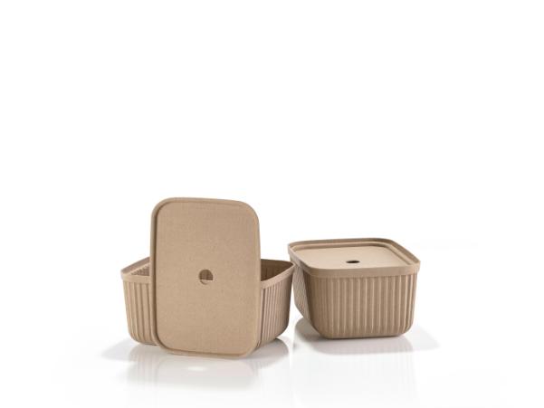 BITZ Zone Denmark Pulp Storage Box 32 X 23 X 15 Cm 2 Pcs Natural Brown