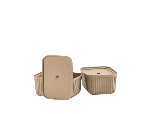 BITZ Zone Denmark Pulp Storage Box 32 X 23 X 15 Cm 2 Pcs Natural Brown