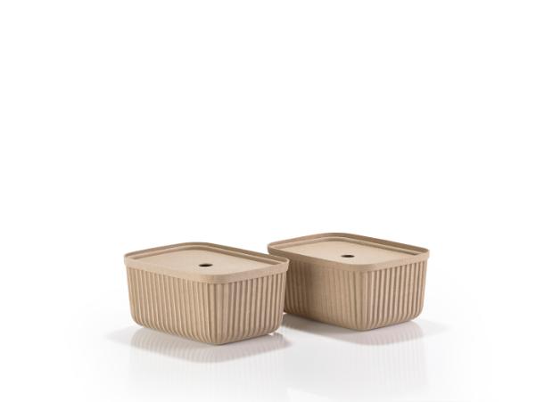 BITZ Zone Denmark Pulp Storage Box 32 X 23 X 15 Cm 2 Pcs Natural Brown