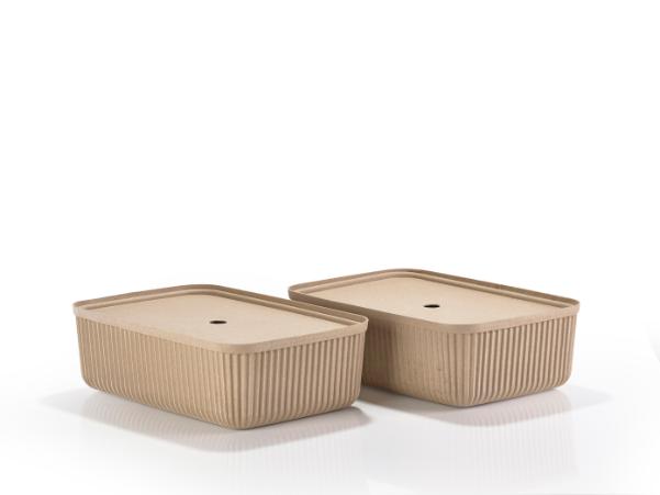 BITZ Zone Denmark Pulp Storage Box 48 X 32 X 15 Cm 2 Pcs Natural Brown