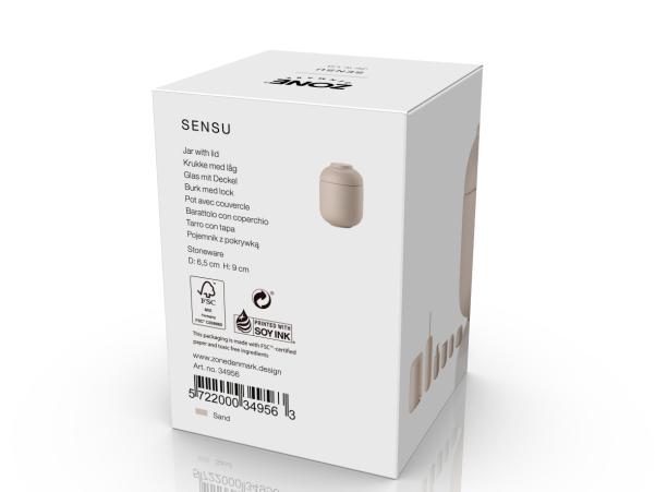 BITZ Zone Denmark Sensu Jar With Lid Dia 6 5 X 9 Cm Sand