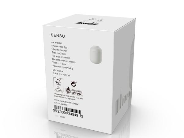 BITZ Zone Denmark Sensu Jar With Lid Dia 6 5 X 9 Cm White