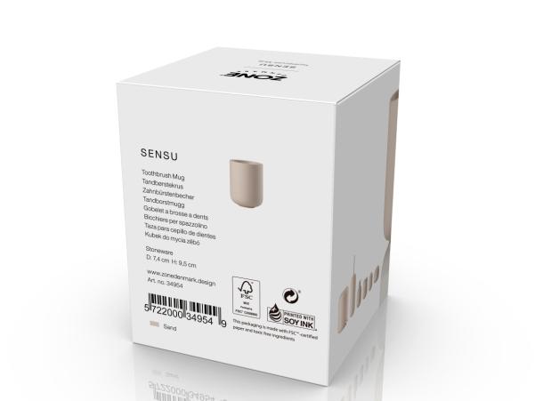 BITZ Zone Denmark Sensu Toothbrush Mug Dia 7 4 X 9 5 Cm Sand