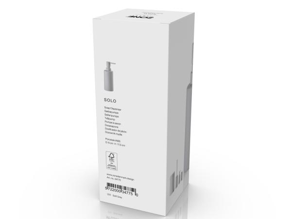 BITZ Zone Denmark Solo Soap Dispenser Dia 6 X 17.5 Cm 0.3 Liter Soft Grey