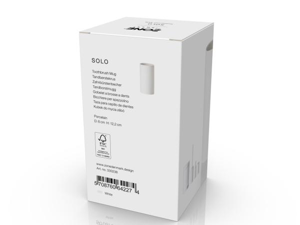 BITZ Zone Denmark Solo Toothbrush Mug Dia. 6 X 12.2 Cm White