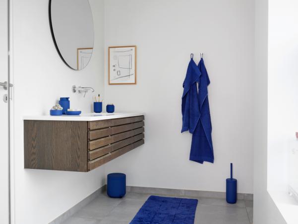 BITZ Zone Denmark Tiles Bath Mat 80 X 50 Cm Indigo Blue