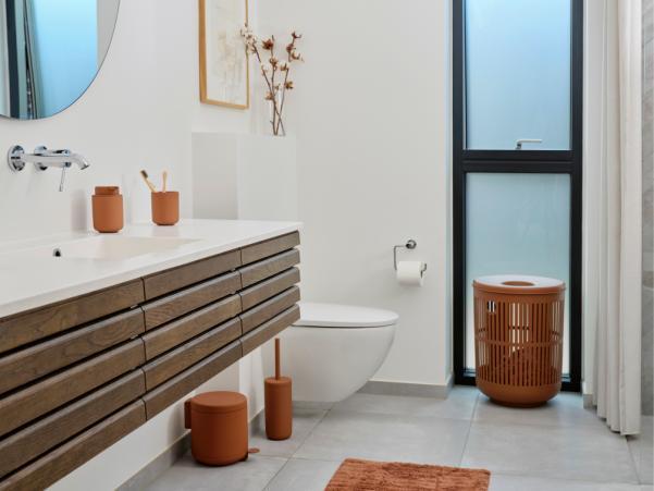 BITZ Zone Denmark Tiles Bath Mat 80 X 50 Cm Terracotta