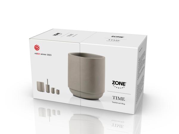 BITZ Zone Denmark Time Toothbrush Mug 8 X 8 X 9.8 Cm Concrete