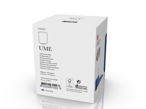 BITZ Zone Denmark Ume Toothbrush Mug Dia. 8.3 X 10.3 Cm Indigo Blue