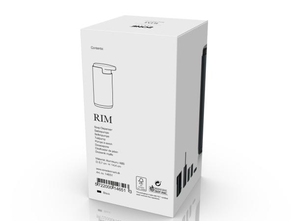 BITZ Zone Rim Soap Dispenser Dia 8.7 X 14.4 Cm Black