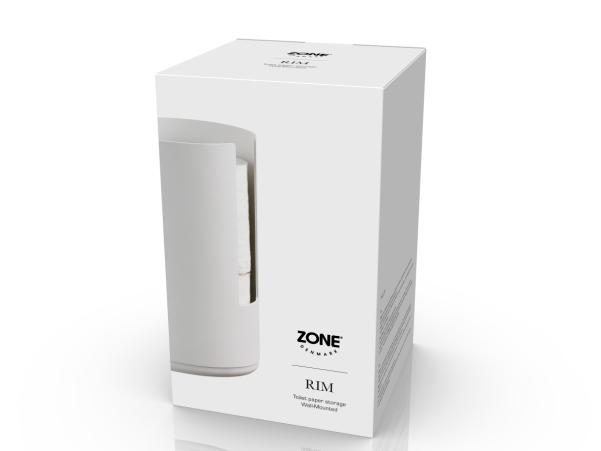 BITZ Zone Rim Toilet Paper Storage For Wall Dia 13.2 X 21.8 Cm White