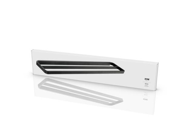 BITZ Zone Rim Towel Rail Double 70 X 12.5 X 2.5 Cm Black