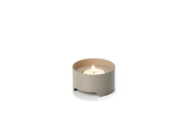 BITZ Zone Singles Tealight Holder Dia 7.5 X 4.2 Cm Mud
