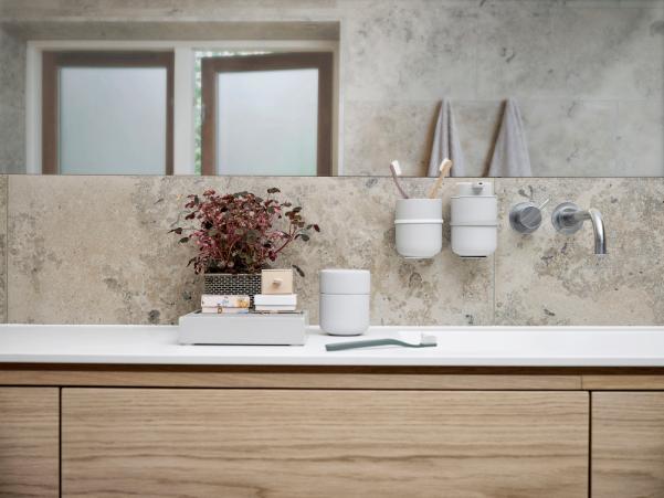 BITZ Zone Ume Toothbrush Mug Dia. 8 3 X 10 3 Cm Soft Grey